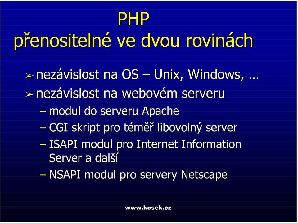 Apache CGI skript pro téměř libovolný server ISAPI modul