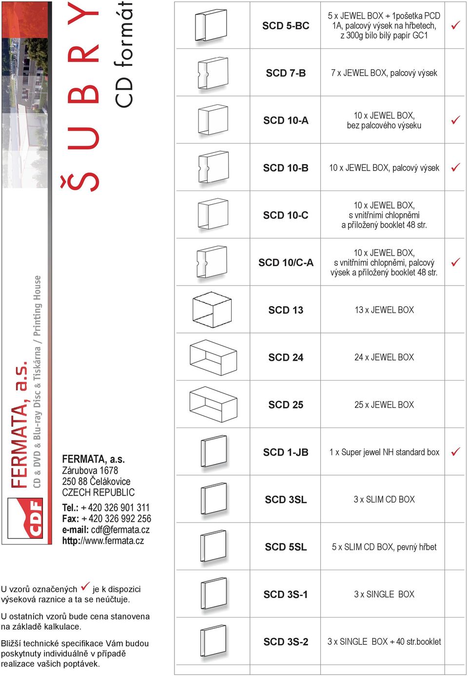 SCD 10/C-A 10 x JEWEL BOX, s vnitřními chlopněmi, palcový výsek a příložený booklet 48 str.