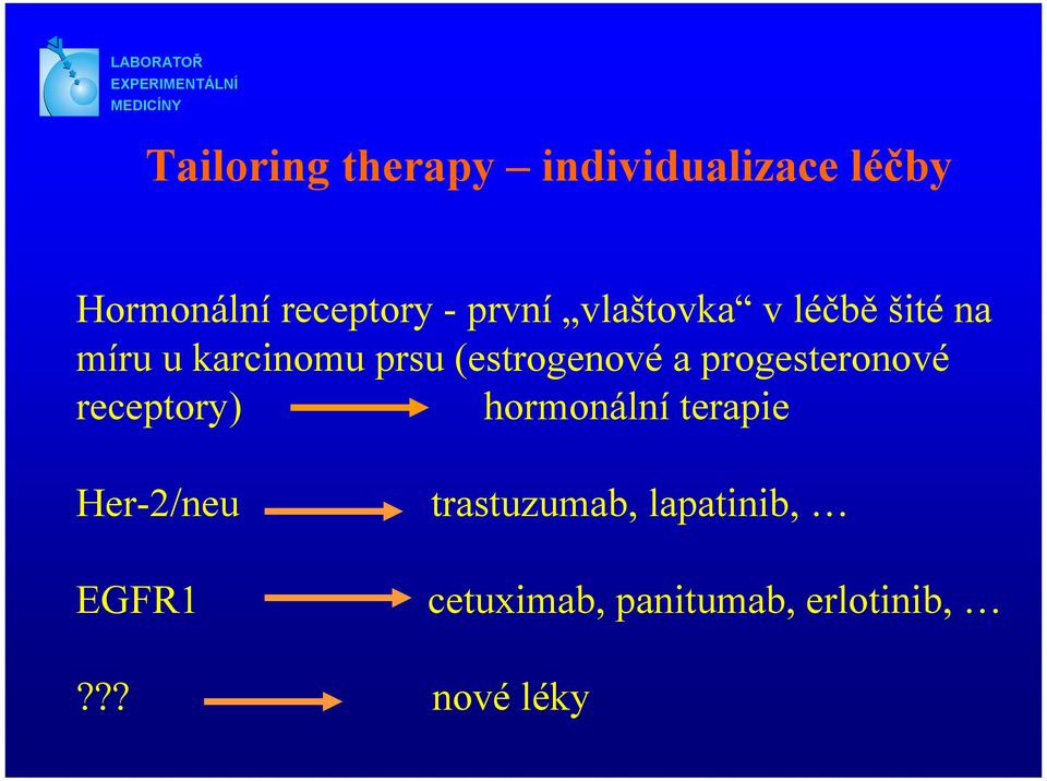 (estrogenové a progesteronové receptory) hormonální terapie