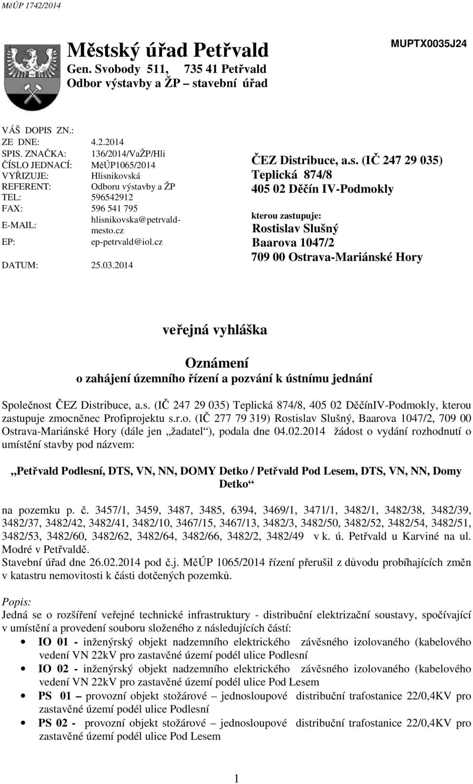 cz DATUM: 25.03.2014 ČEZ Dist