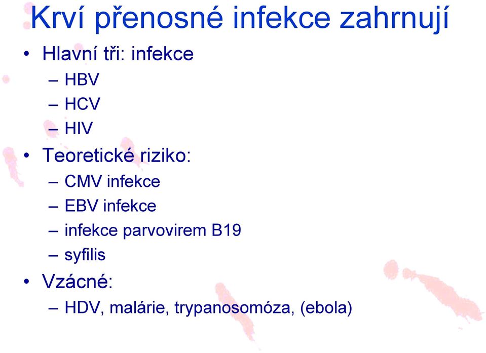 infekce EBV infekce infekce parvovirem B19