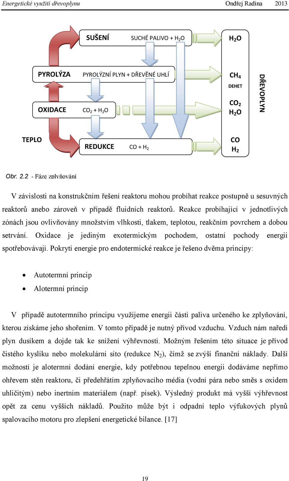 Reakce probíhající v jednotlivých zónách jsou ovlivňovány množstvím vlhkosti, tlakem, teplotou, reakčním povrchem a dobou setrvání.