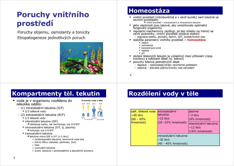 podmínky, vnitřní prostředí zůstává stabilní regulace oběhu, dýchání, ledvin, GIT, endokrinních žlaz stabilita parametrů vniřního prostředí = homeostáza objem osmolarita koncentrace iontů teplota ph