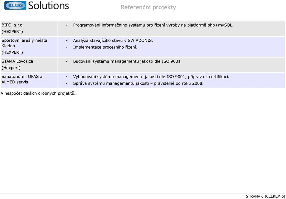 pro řízení výroby na platformě php+mysql. Analýza stávajícího stavu v SW ADONIS. Implementace procesního řízení.