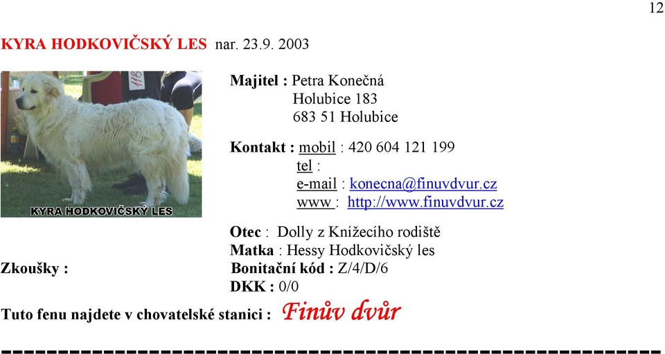 604 121 199 tel : e-mail : konecna@finuvdvur.