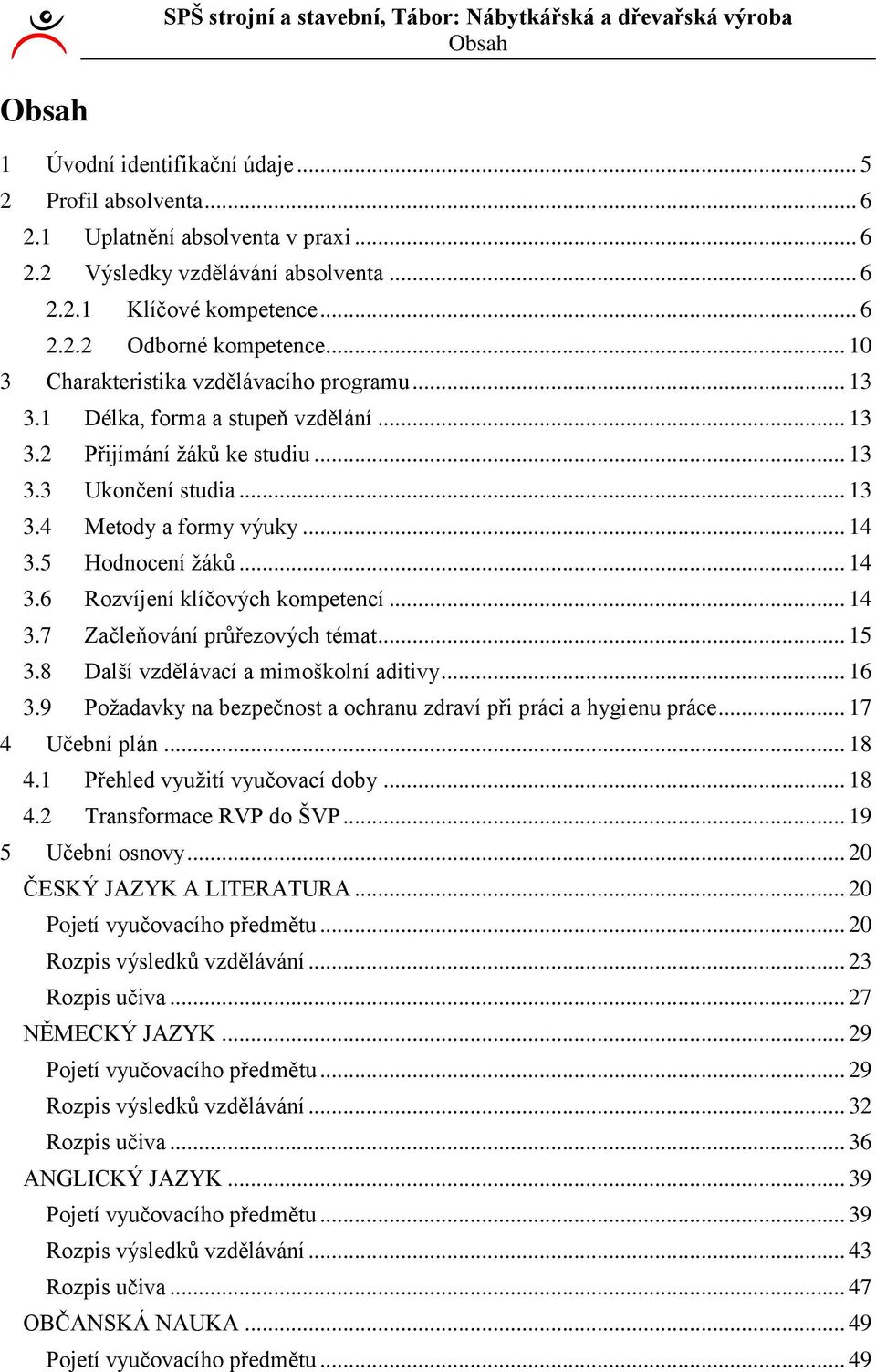 .. 4 3.6 Rozvíjení klíčových kompetencí... 4 3.7 Začleňování průřezových témat... 5 3.8 Další vzdělávací a mimoškolní aditivy... 6 3.