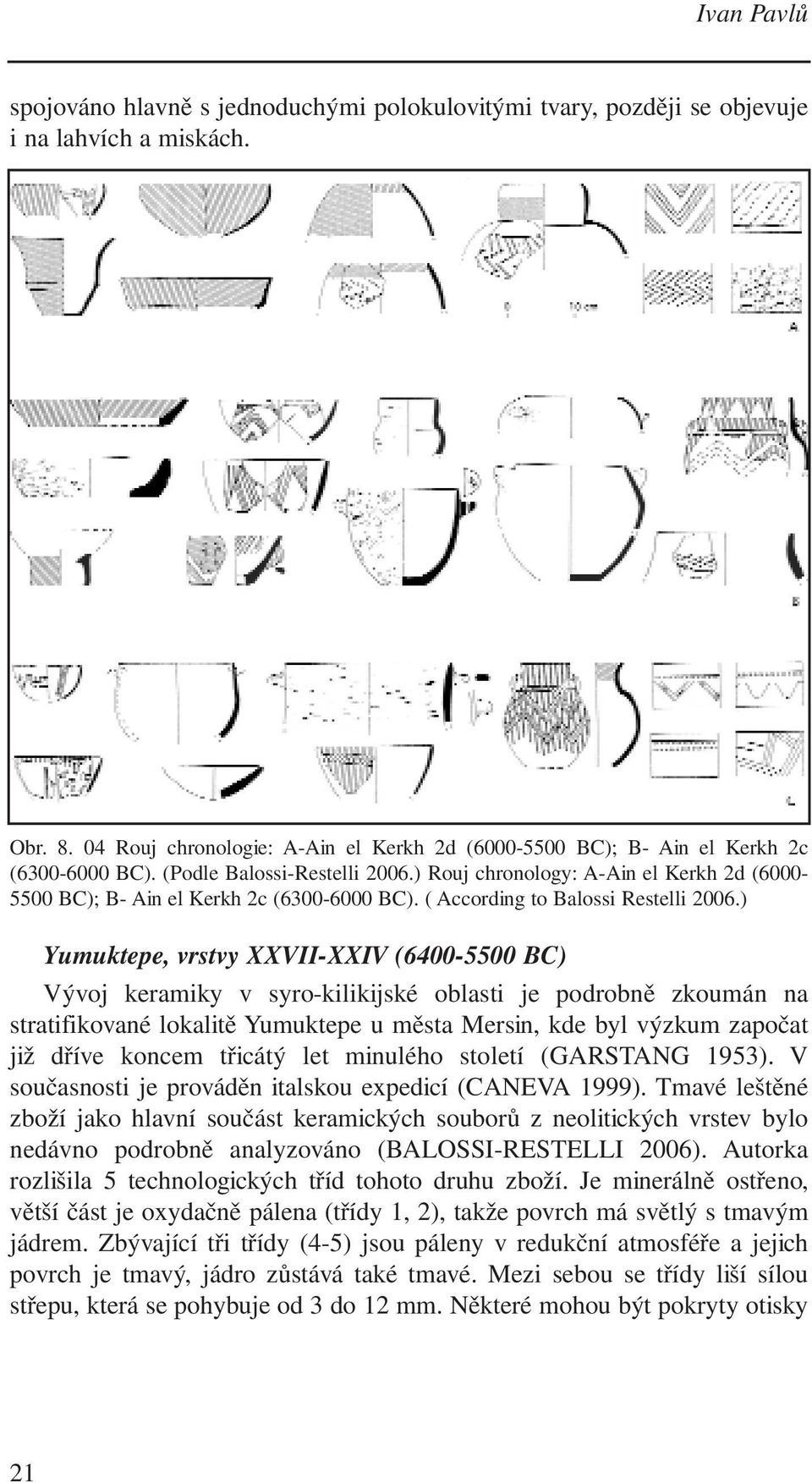 ) Rouj chronology: A-Ain el Kerkh 2d (6000-5500 BC); B- Ain el Kerkh 2c (6300-6000 BC). ( According to Balossi Restelli 2006.