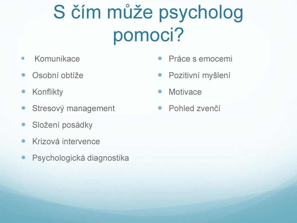 management Práce s emocemi Pozitivní myšlení