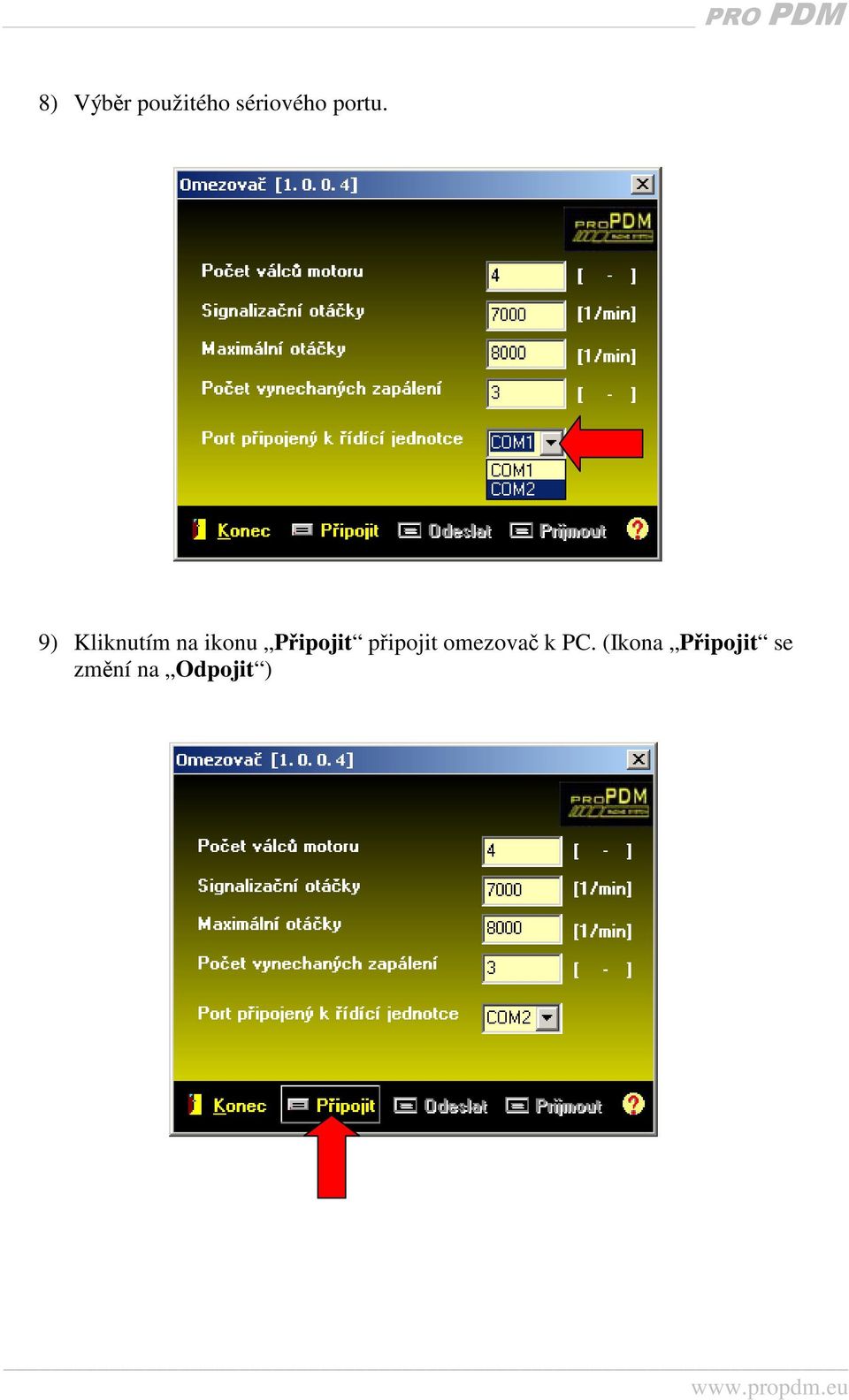 9) Kliknutím na ikonu Připojit