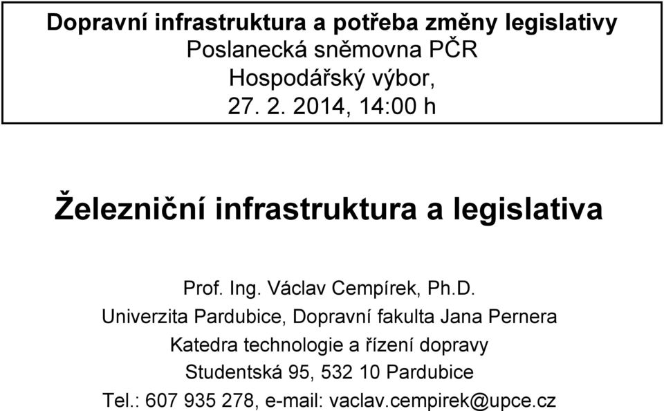 Václav Cempírek, Ph.D.