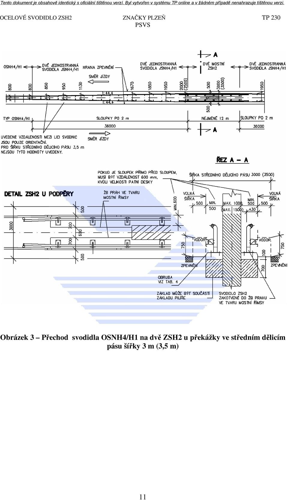 OSNH4/H1 na dvě ZSH2 u překážky ve