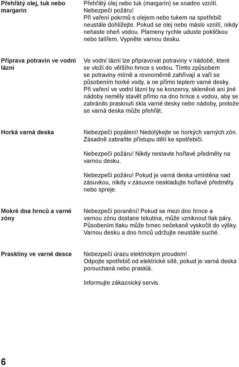 Příprava potravin ve vodní lázni Ve vodní lázni lze připravovat potraviny v nádobě, které se vloží do většího hrnce s vodou.