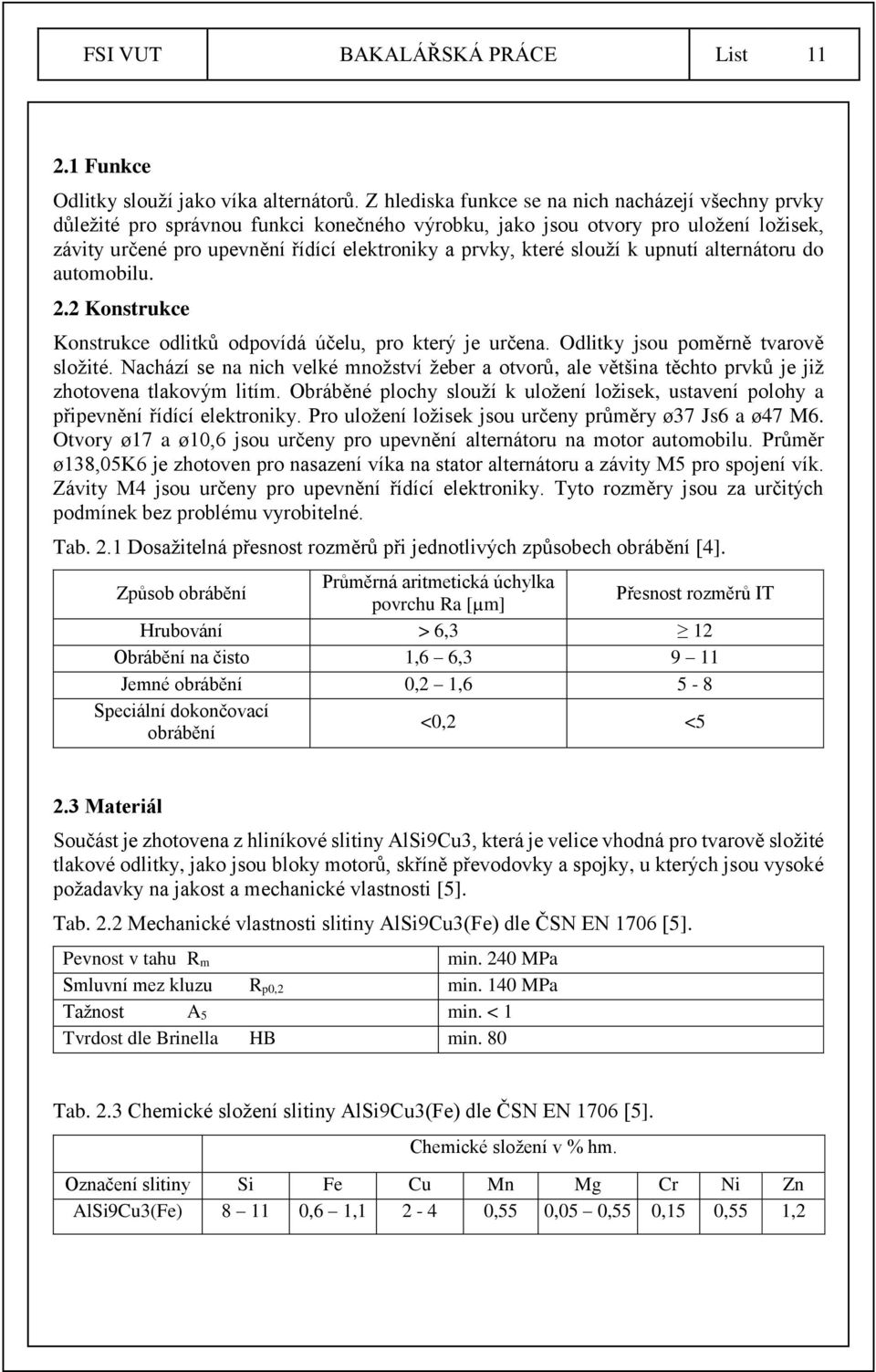 slouží k upnutí alternátoru do automobilu. 2.2 Konstrukce Konstrukce odlitků odpovídá účelu, pro který je určena. Odlitky jsou poměrně tvarově složité.