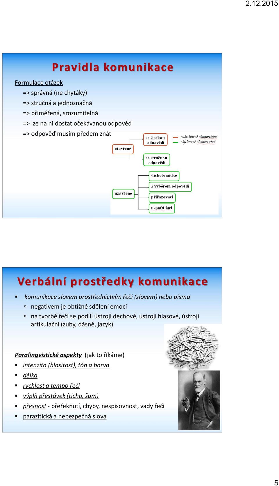 tvorbě řeči se podílí ústrojí dechové, ústrojí hlasové, ústrojí artikulační (zuby, dásně, jazyk) Paralingvistické aspekty (jak to říkáme) intenzita