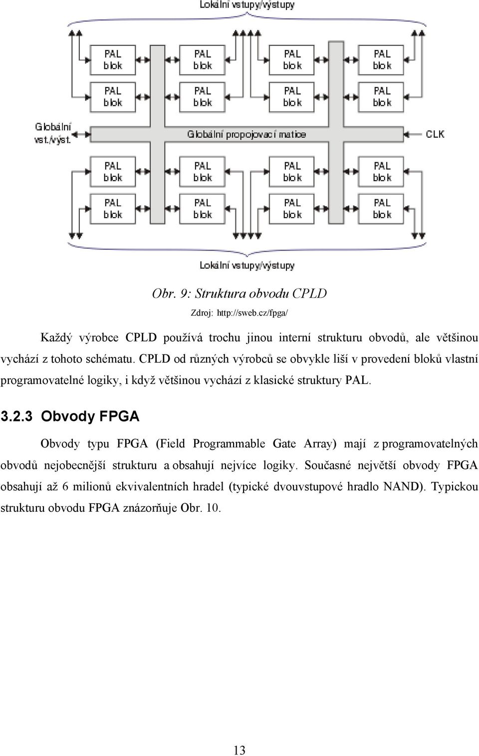 CPLD od různých výrobců se obvykle liší v provedení bloků vlastní programovatelné logiky, i když většinou vychází z klasické struktury PAL. 3.2.