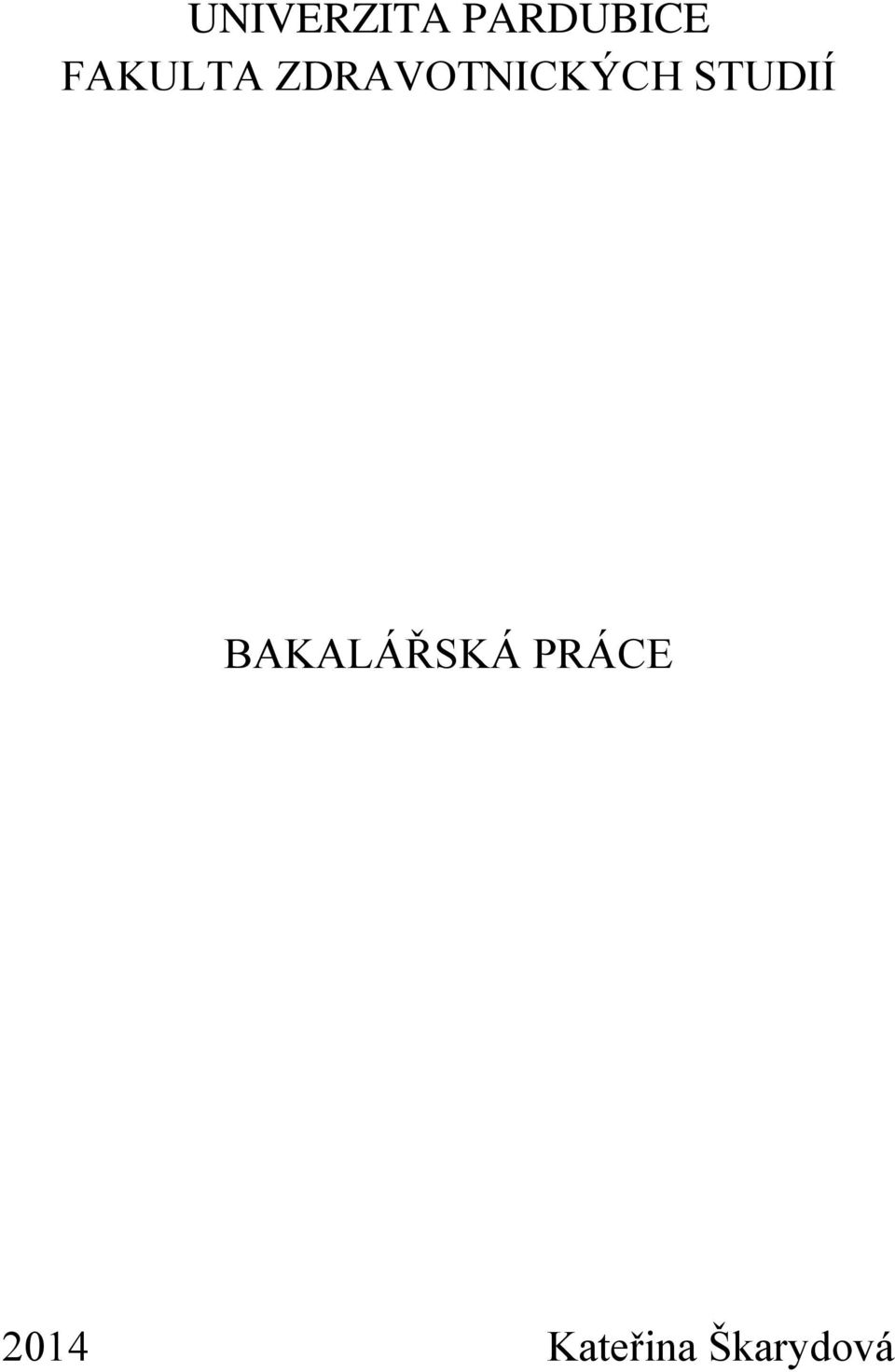 STUDIÍ BAKALÁŘSKÁ