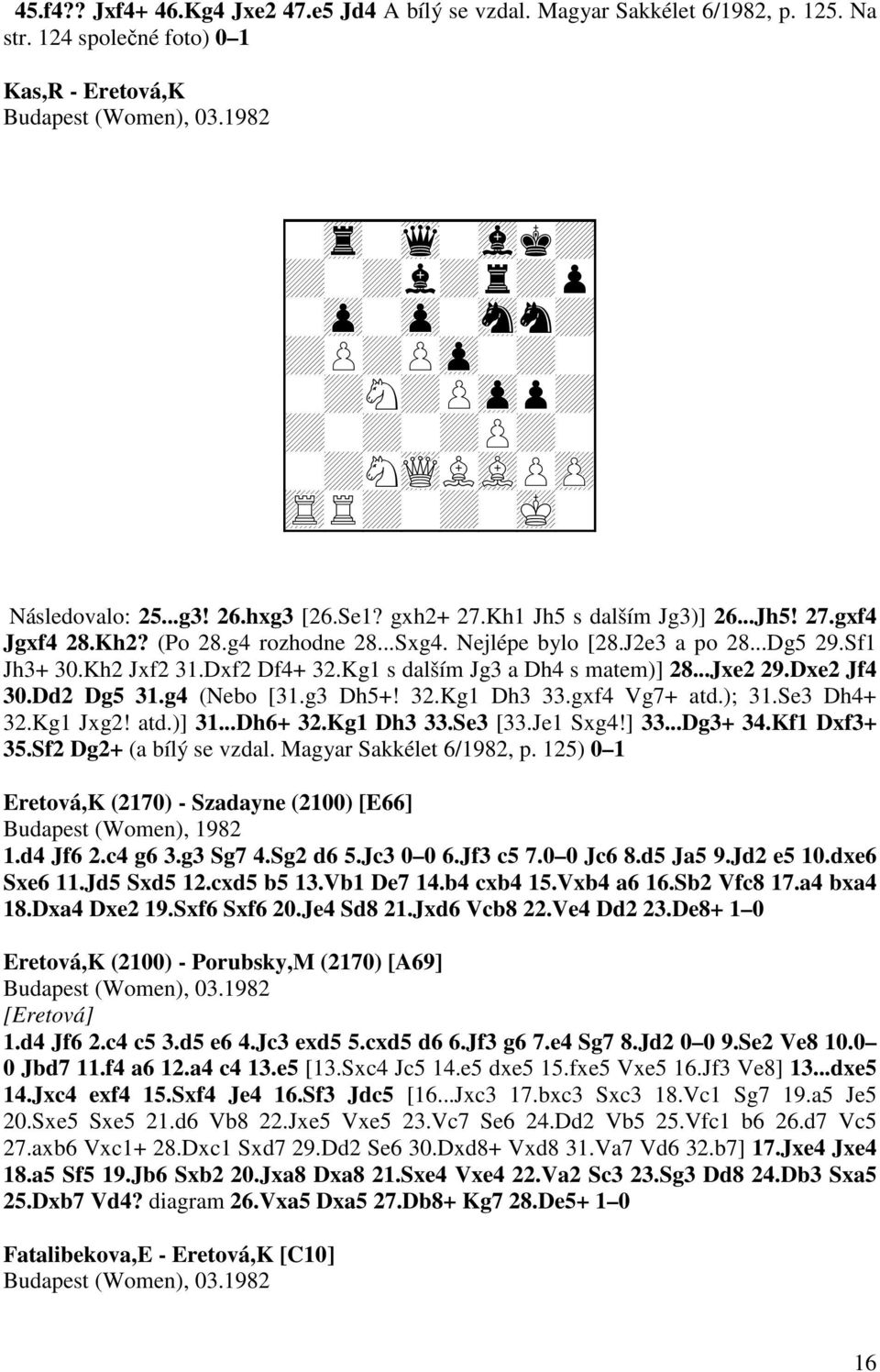 J2e3 a po 28...Dg5 29.Sf1 Jh3+ 30.Kh2 Jxf2 31.Dxf2 Df4+ 32.Kg1 s dalším Jg3 a Dh4 s matem)] 28...Jxe2 29.Dxe2 Jf4 30.Dd2 Dg5 31.g4 (Nebo [31.g3 Dh5+! 32.Kg1 Dh3 33.gxf4 Vg7+ atd.); 31.Se3 Dh4+ 32.