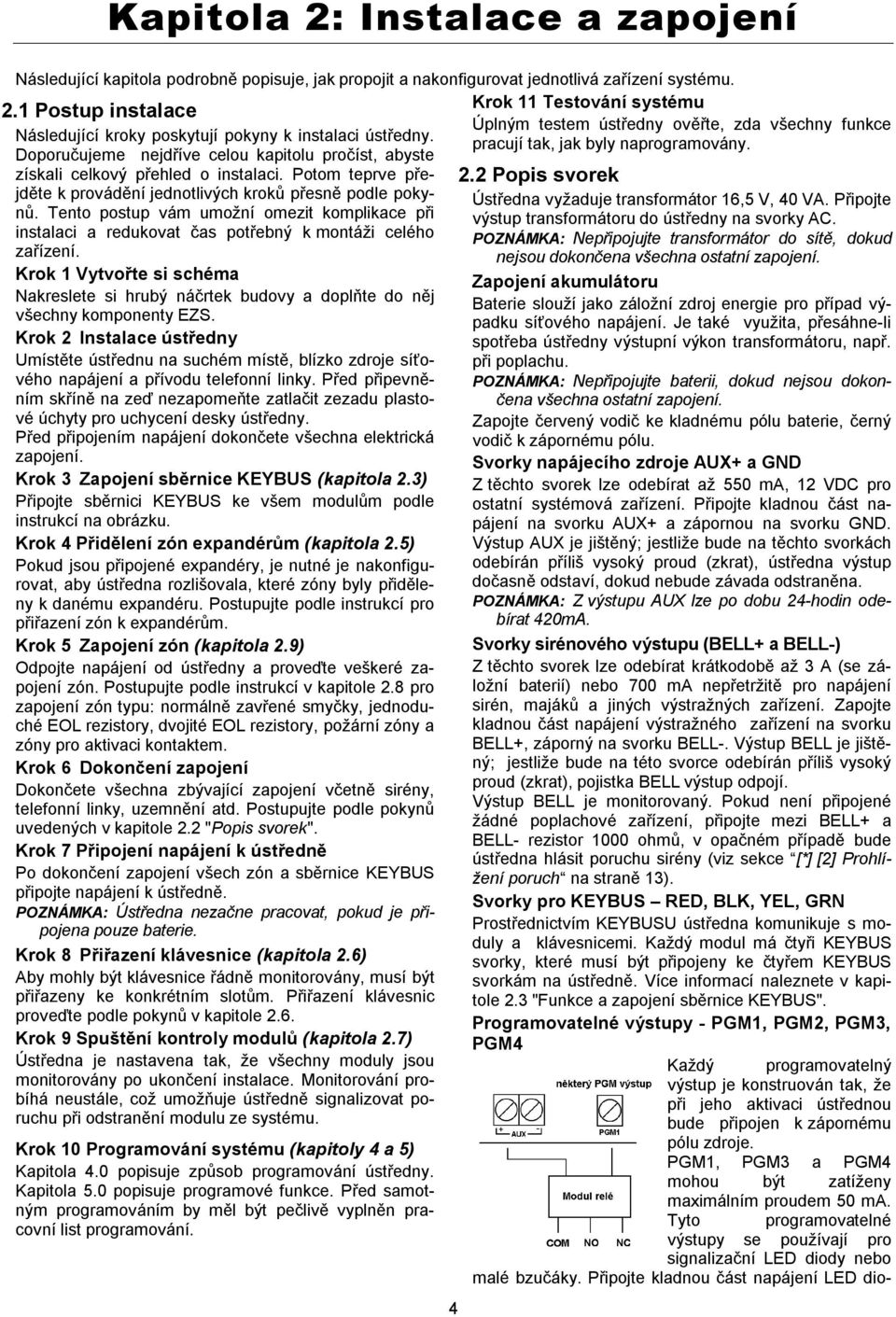 Tento postup vám umožní omezit komplikace při instalaci a redukovat čas potřebný k montáži celého zařízení.