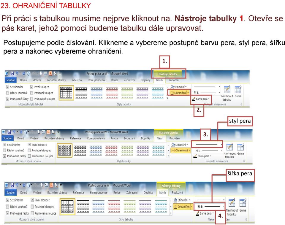 Otevře se pás karet, jehož pomocí budeme tabulku dále upravovat.