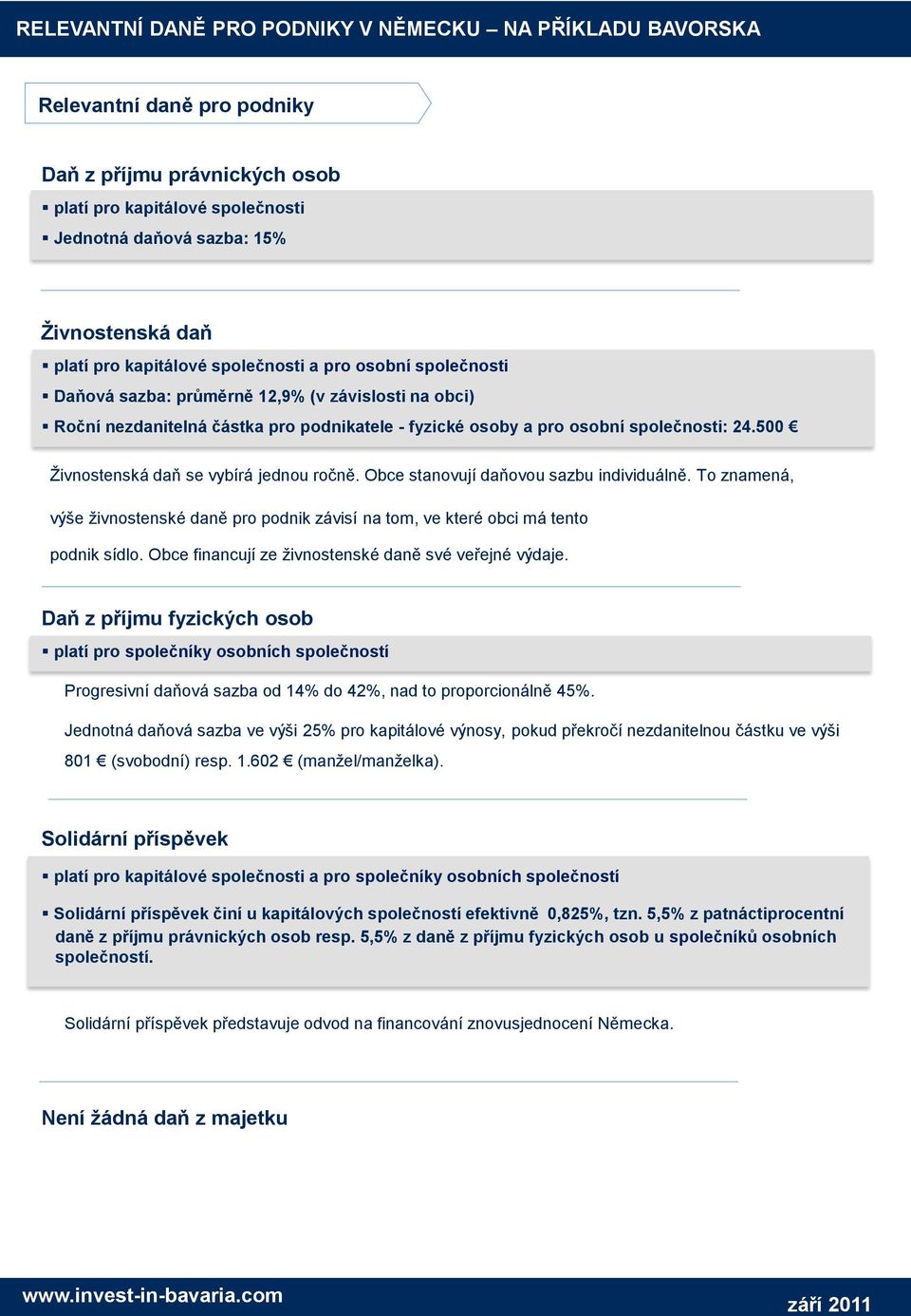 Obce stanovují daňovou sazbu individuálně. To znamená, výše živnostenské daně pro podnik závisí na tom, ve které obci má tento podnik sídlo. Obce financují ze živnostenské daně své veřejné výdaje.