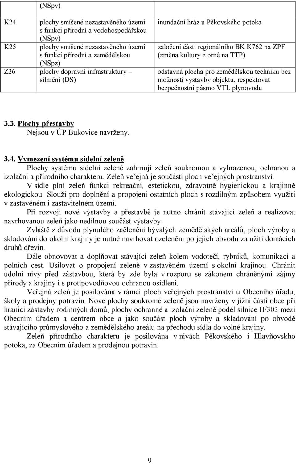 objektu, respektovat bezpečnostní pásmo VTL plynovodu 3.3. Plochy přestavby Nejsou v ÚP Bukovice navrženy. 3.4.