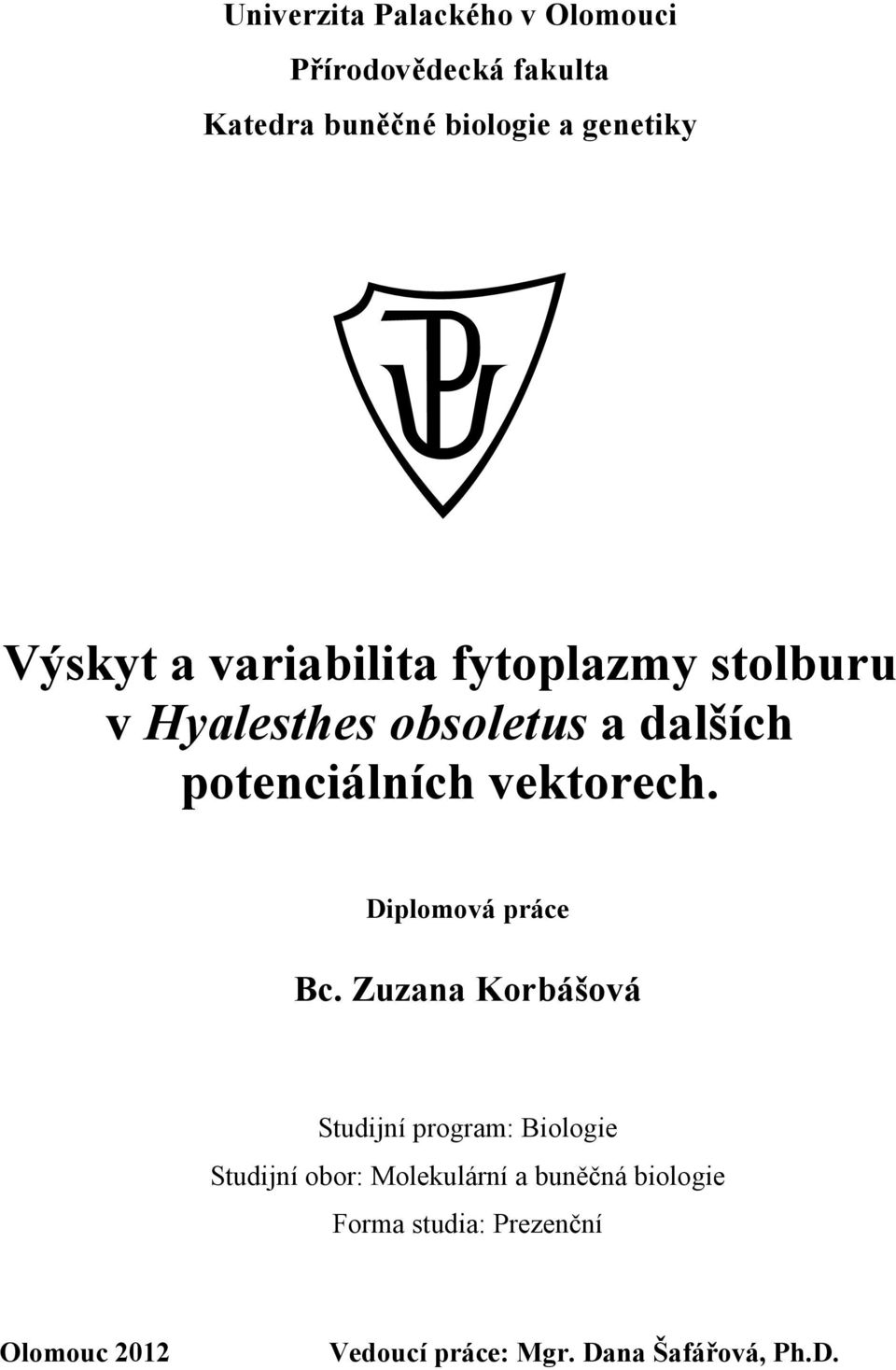 vektorech. Diplomová práce Bc.