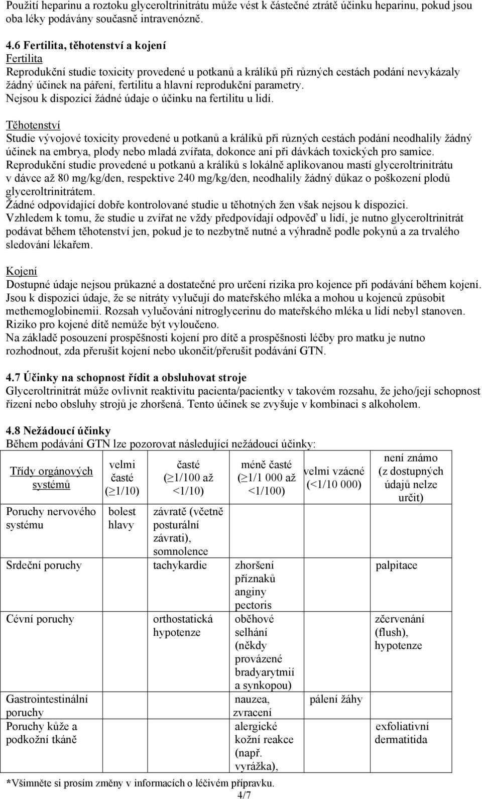 parametry. Nejsou k dispozici žádné údaje o účinku na fertilitu u lidí.