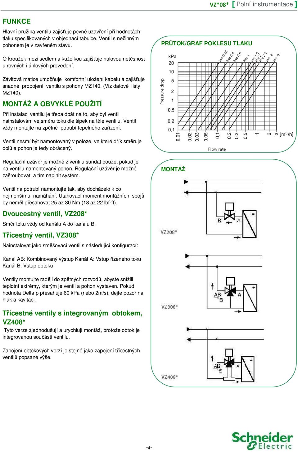 Závitová matice umožňuje komfortní uložení kabelu a zajišťuje snadné propojení ventilu s pohony MZ140. (Viz datové listy MZ140).