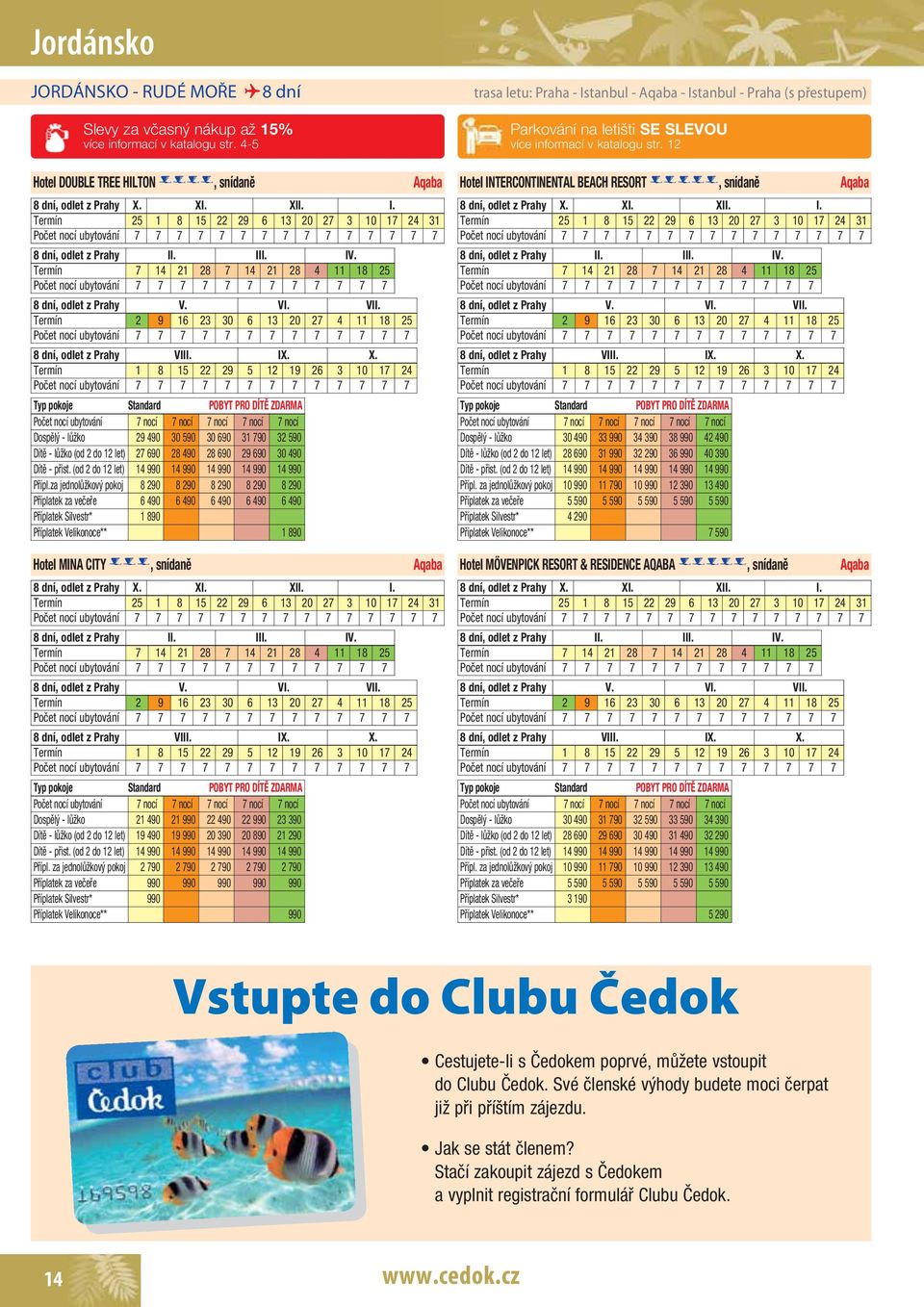 let) 27 690 28 490 28 690 29 690 30 490 Dítě - přist. (od 2 do 12 let) 14 990 14 990 14 990 14 990 14 990 Přípl.