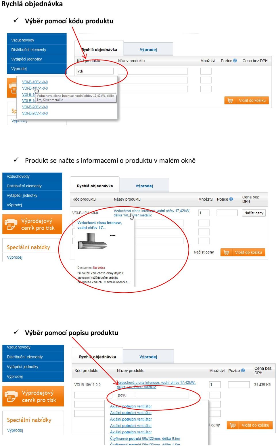 s informacemi o produktu v