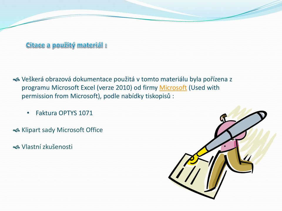 Microsoft (Used with permission from Microsoft), podle nabídky