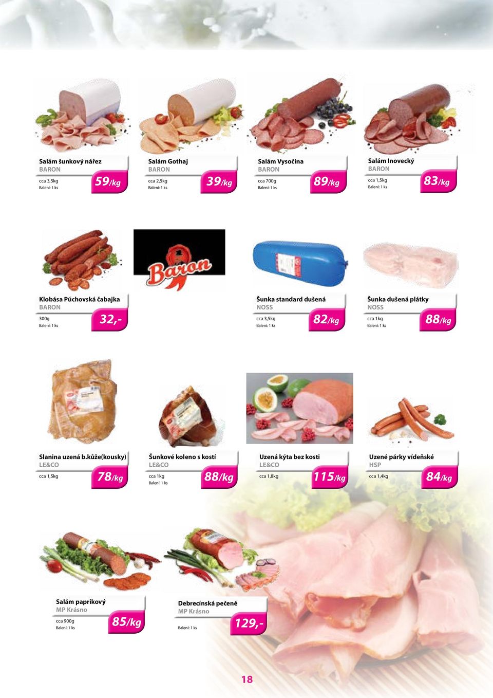 88/kg Slanina uzená b.