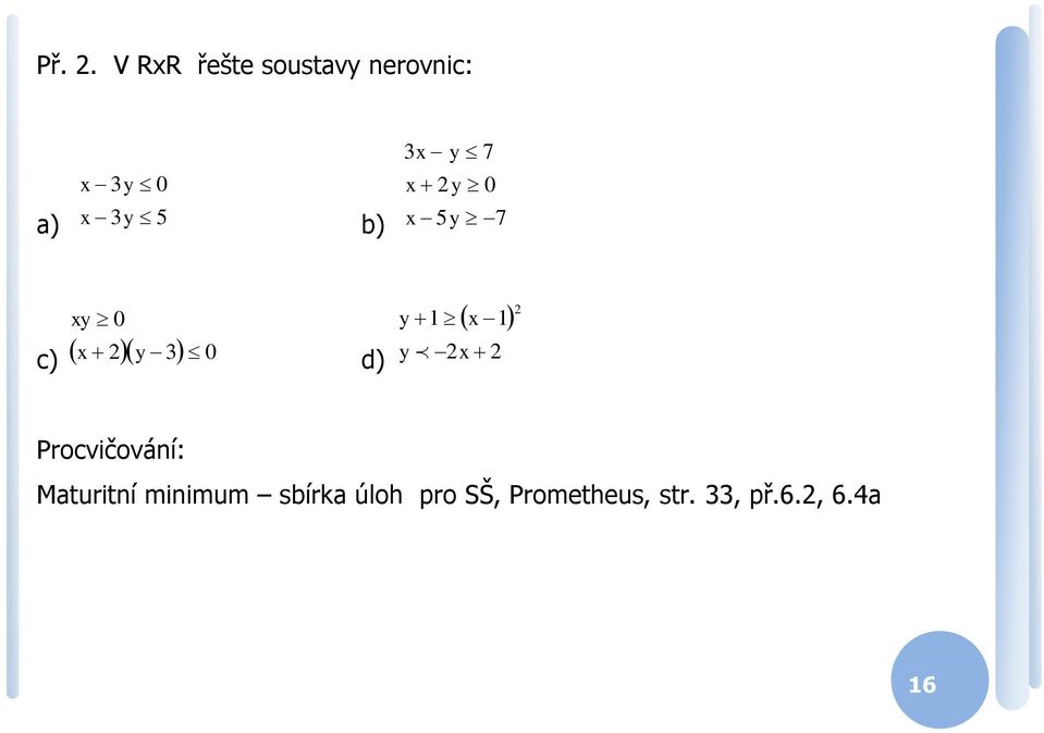 Procvičování: Maturitní minimum