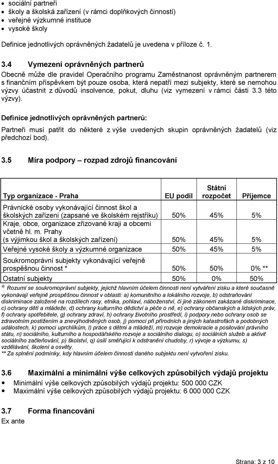 výzvy účastnit z důvodů insolvence, pokut, dluhu (viz vymezení v rámci části 3.3 této výzvy).