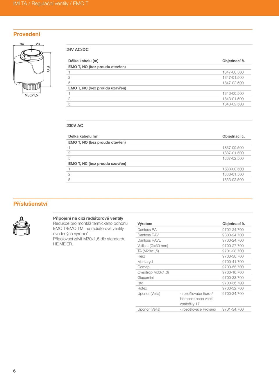 500 EMO T, NC (bez proudu uzavřen) 1 1833-00.500 2 1833-01.500 5 1833-02.