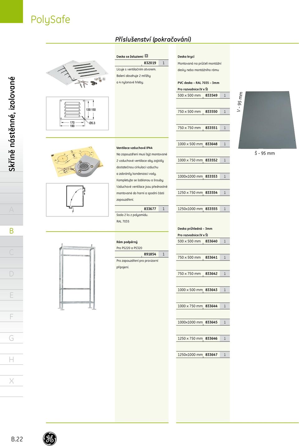 Ventilace vzduchové IP44 Na zapouzdření musí být montované 2 vzduchové ventilace aby zajistily dostatečnou cirkulaci vzduchu PV deska RL 7035 3mm Pro rozvodnice (V x Š) 500 x 500 mm 833549 1 750 x
