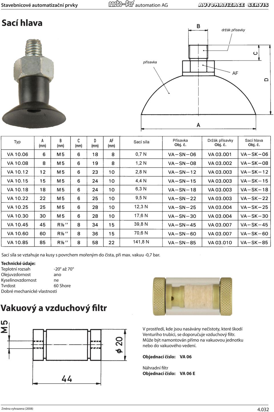 vakuu -0,7 bar. -0,7 bar Technické údaje: Teplotní rozsah -20 až 70 Olejuvzdornost ano -20 to 70 C Kyselinovzdornost ne Tvrdost 60 Shore Dobré mechanické vlastnosti h fine threads.