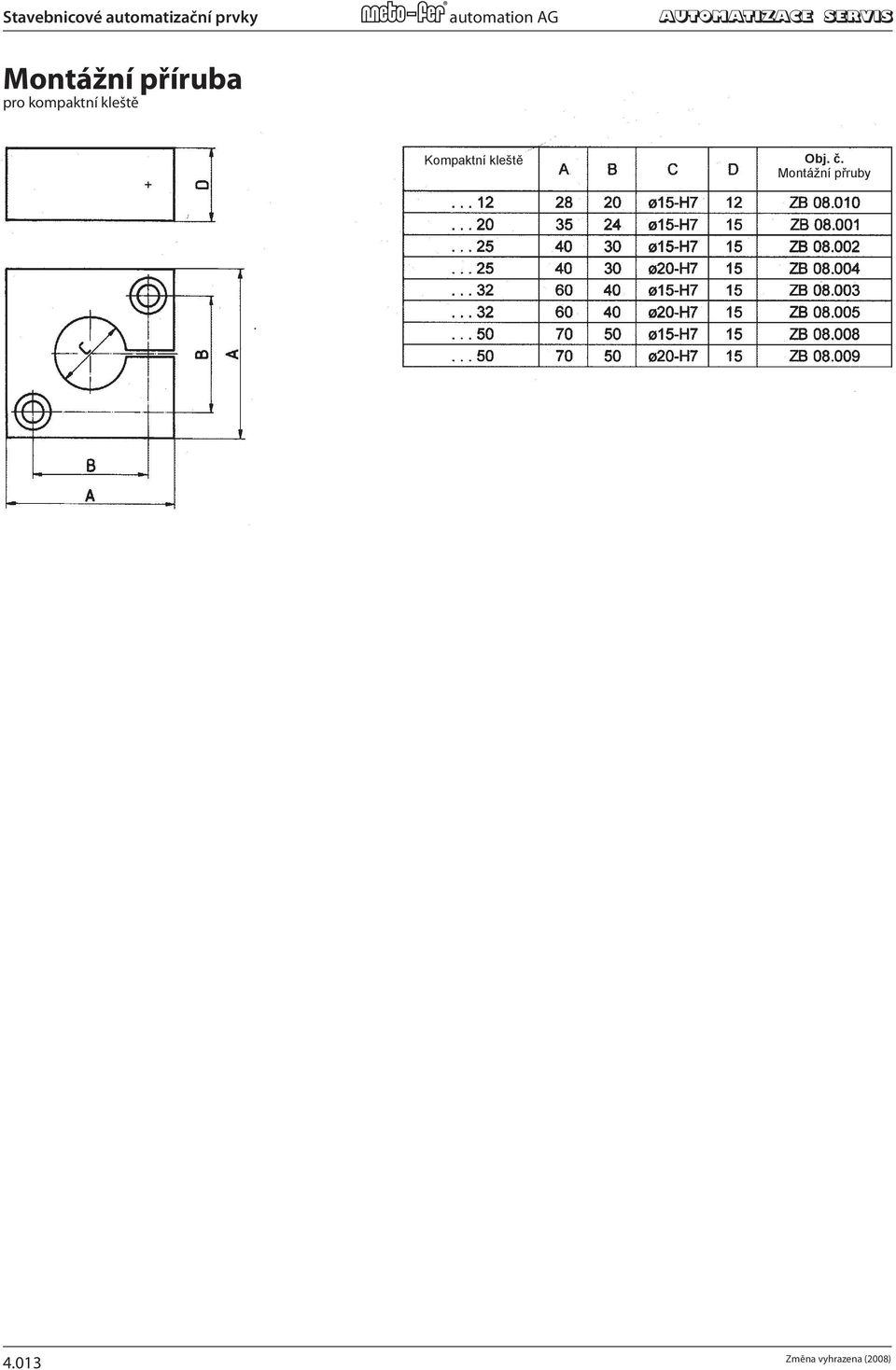 Montážní přruby op position dowel pin third