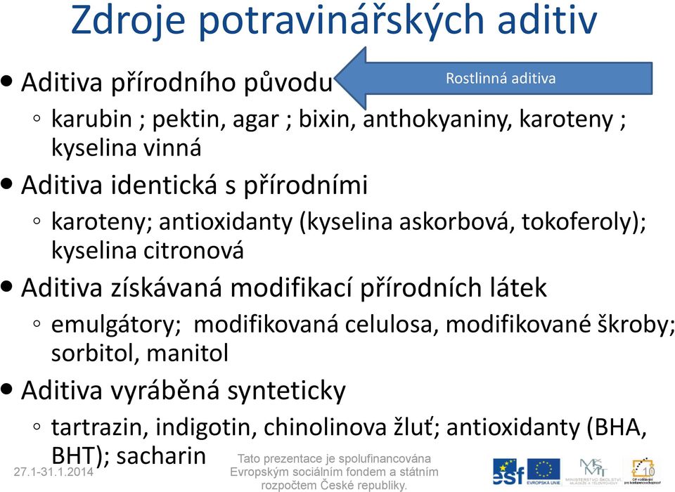 kyselina citronová Aditiva získávaná modifikací přírodních látek emulgátory; modifikovaná celulosa, modifikované