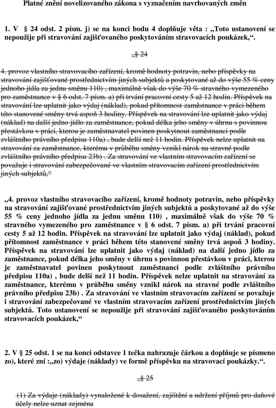 provoz vlastního stravovacího zařízení, kromě hodnoty potravin, nebo příspěvky na stravování zajišťované prostřednictvím jiných subjektů a poskytované až do výše 55 % ceny jednoho jídla za jednu