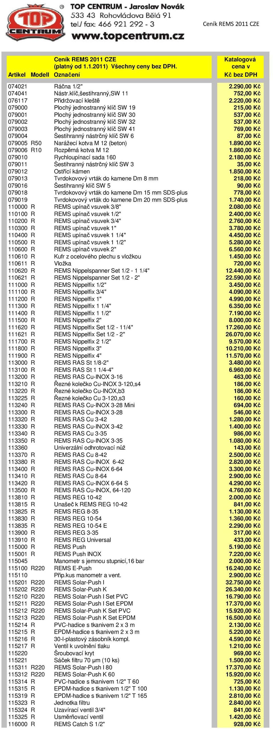 220,00 Kč 079000 Plochý jednostranný klíč SW 19 215,00 Kč 079001 Plochý jednostranný klíč SW 30 537,00 Kč 079002 Plochý jednostranný klíč SW 32 537,00 Kč 079003 Plochý jednostranný klíč SW 41 769,00