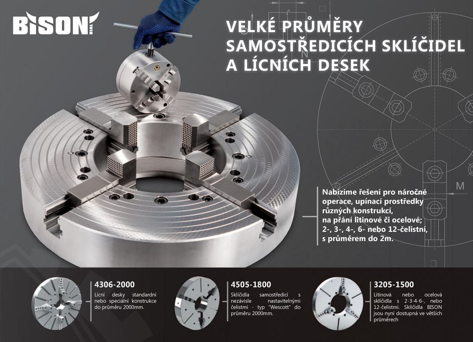 0-000 0-800 0-00 Lícní desky standardní nebo speciální konstrukce do průměru 000mm.