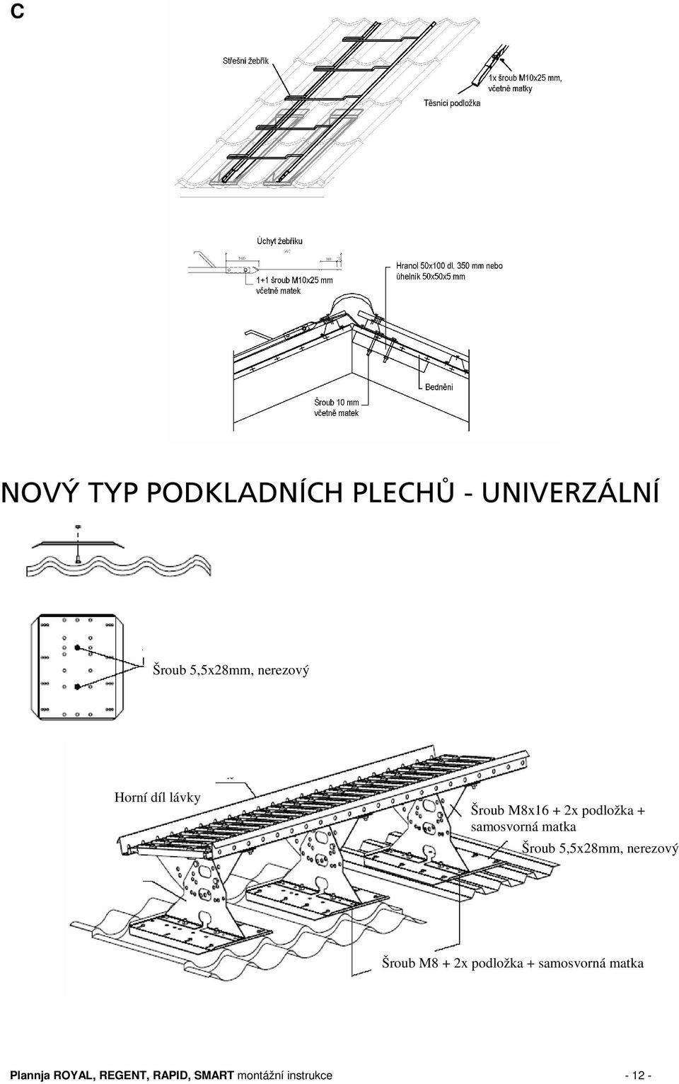 matka Šroub 5,5x28mm, nerezový Šroub M8 + 2x podložka +