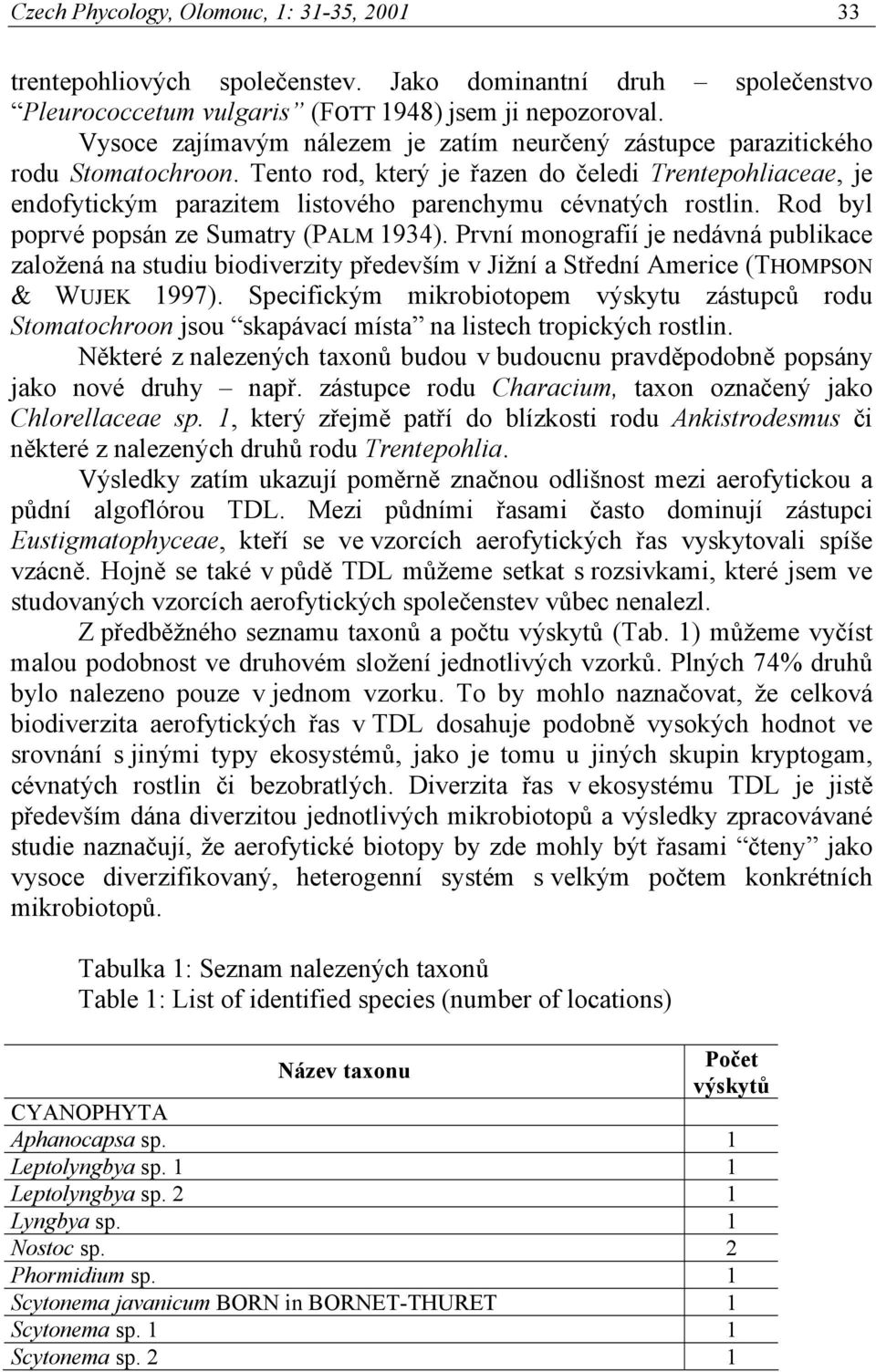 Tento rod, který je řazen do čeledi Trentepohliaceae, je endofytickým parazitem listového parenchymu cévnatých rostlin. Rod byl poprvé popsán ze Sumatry (PALM 1934).