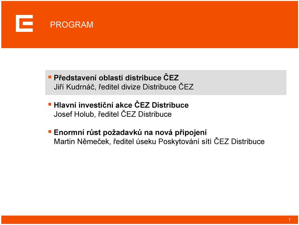 Holub, ředitel ČEZ Distribuce Enormní růst požadavků na nová