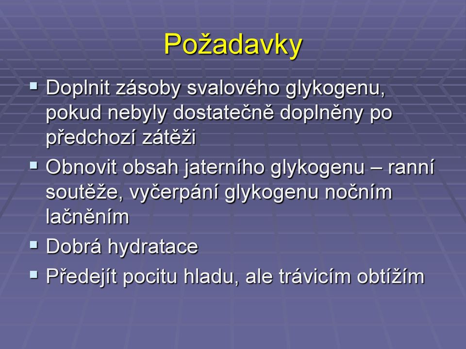 jaterního glykogenu ranní soutěže, vyčerpání glykogenu