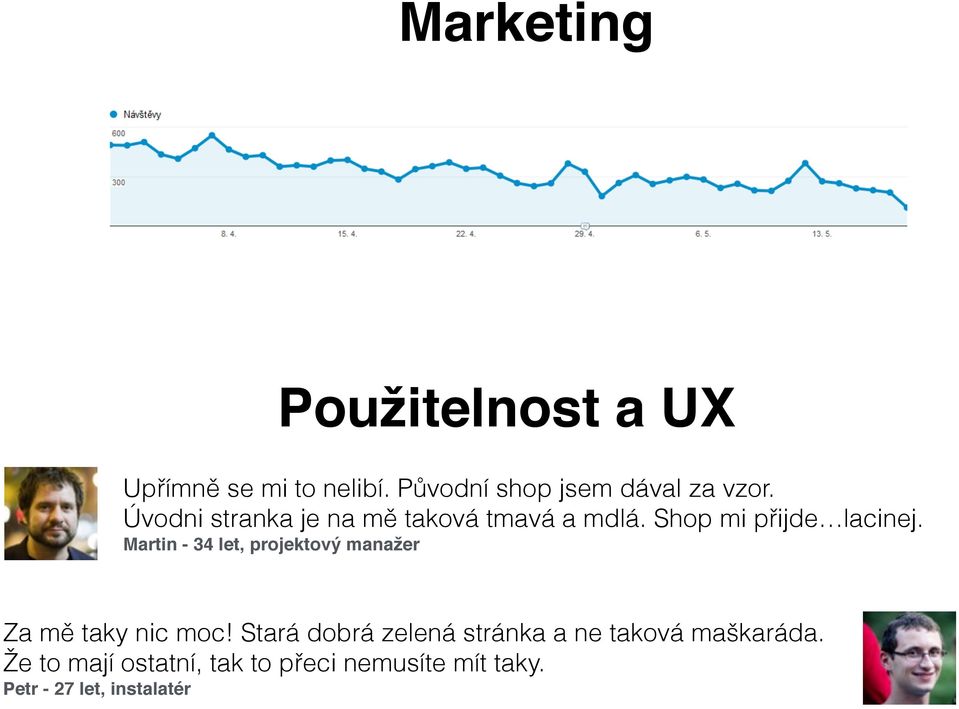 Martin - 34 let, projektový manažer Za mě taky nic moc!