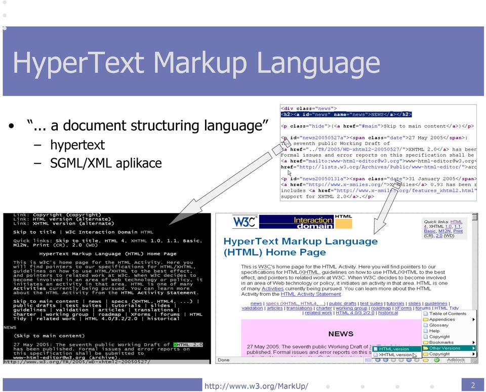 language hypertext SGML/XML
