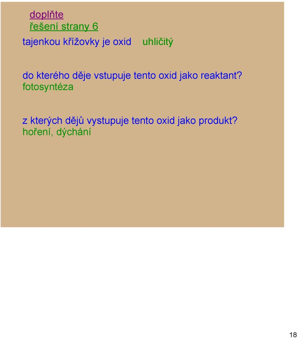 oxid jako reaktant?