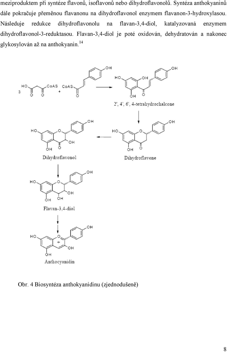 Následuje redukce dihydroflavonolu na flavan-3,4-diol, katalyzovaná enzymem dihydroflavonol-3-reduktasou.